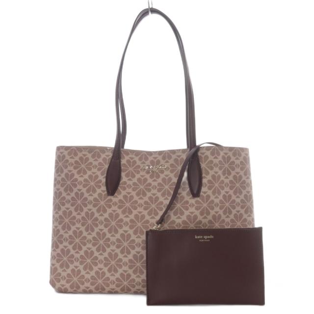 【中古】ケイトスペード KATE SPADE オール デイ スペード フラワー コーテッド キャンバス ラージ ピンクマルチ