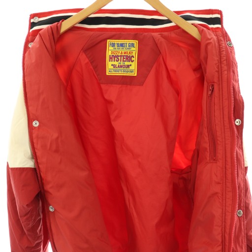 【中古】ヒステリックグラマー 24AW EVIL STARワッペン スタンドカラージャケット ブルゾン F レッド アイボリー_3