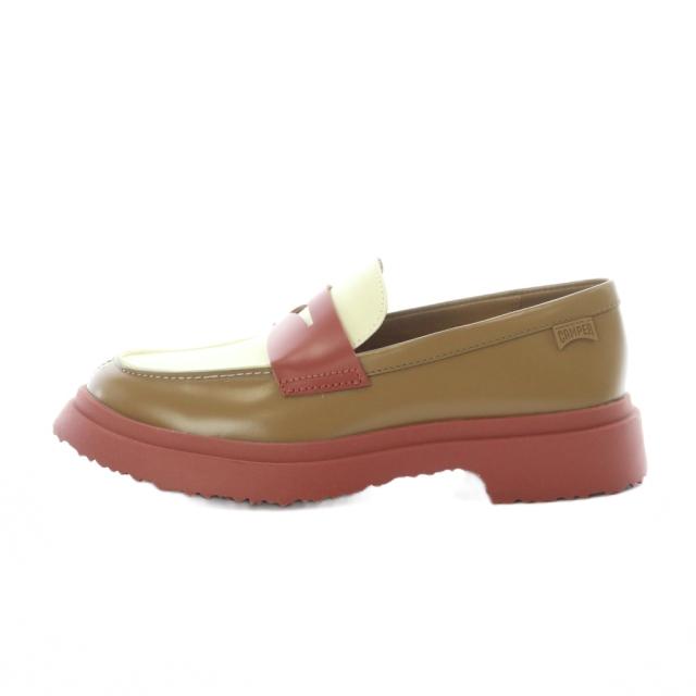 【中古】カンペール ツインズ ローファー ドレスシューズ レザー 本革 37 23.4cm マルチカラー 赤 レッド 白