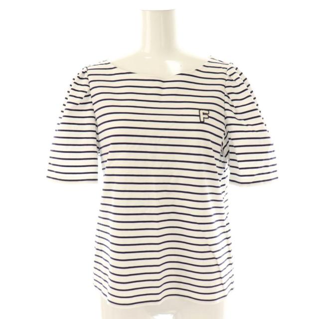 【中古】フォクシーニューヨーク 25年トップ オリベット トップス カットソー ボーダー 42 ホワイト ネイビー 45312