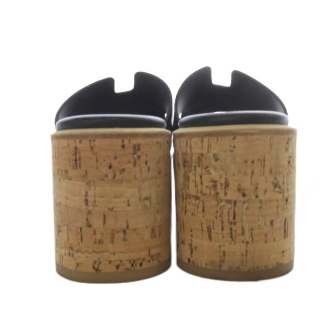 【中古】エルメス HERMES エズ EZE Hカットディテール サンダル プラットフォーム 厚底 23.5cm ブラック 221026Z