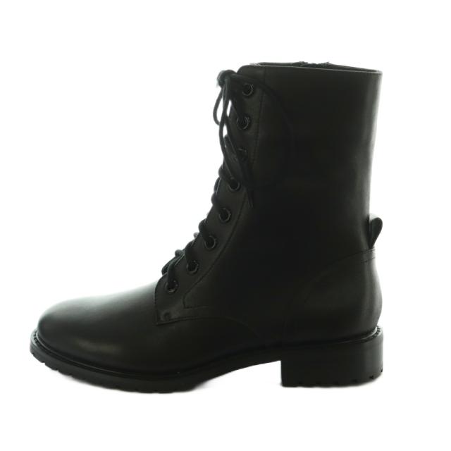 【中古】未使用品 ツル バイ マリコオイカワ Bond.C レースアップショートブーツ 36 22.5cm 黒 ブラック WW-2236400