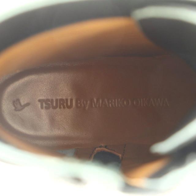 【中古】未使用品 ツル バイ マリコオイカワ Bond.C レースアップショートブーツ 36 22.5cm 黒 ブラック WW-2236400