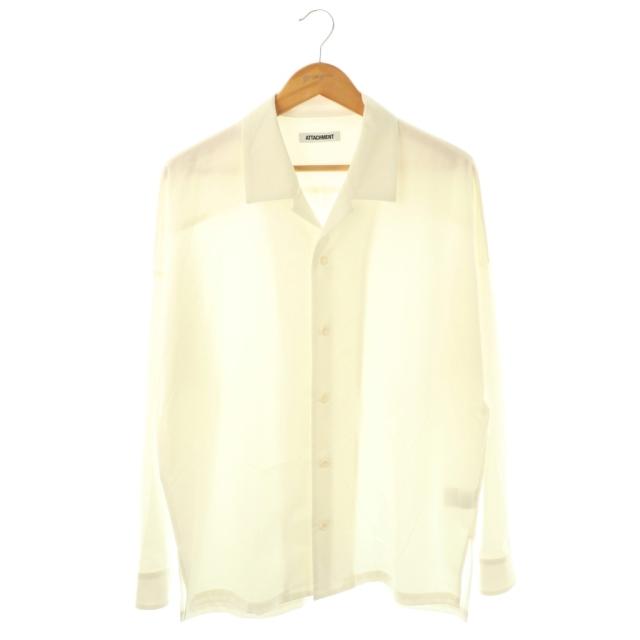 【中古】アタッチメント 24AW PE/RY STRETCH TROPICAL OVERSIZED OPENCOLLAR L/S シャツ オープンカラー 2 ホワイト