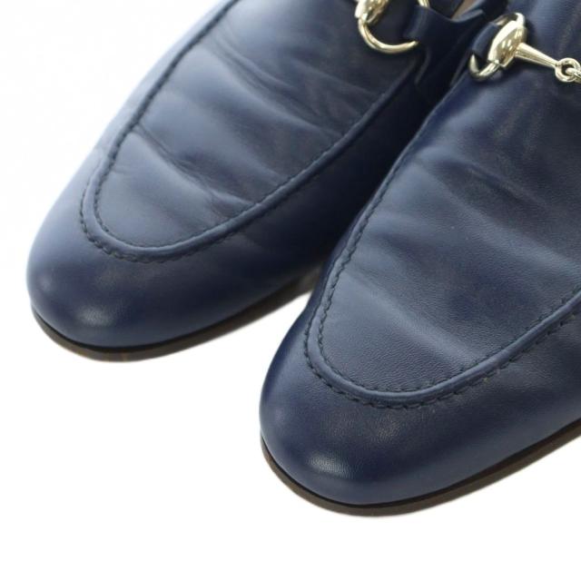 【中古】グッチ GUCCI ビットローファー ローファー レザー 本革 7.5 26.5cm ネイビー 紺 326198 /RI ■OS メンズ