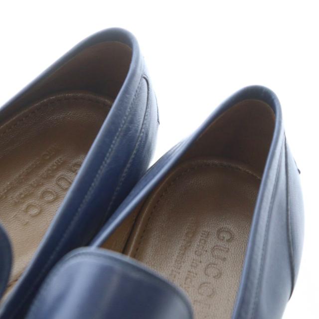 【中古】グッチ GUCCI ビットローファー ローファー レザー 本革 7.5 26.5cm ネイビー 紺 326198 /RI ■OS メンズ