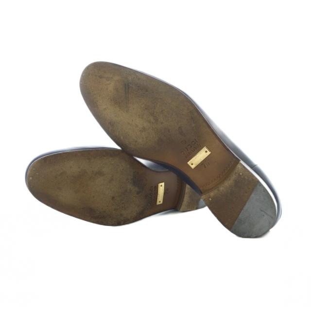 【中古】グッチ GUCCI ビットローファー ローファー レザー 本革 7.5 26.5cm ネイビー 紺 326198 /RI ■OS メンズ