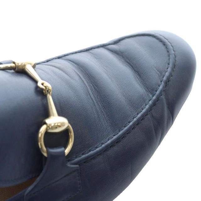 【中古】グッチ GUCCI ビットローファー ローファー レザー 本革 7.5 26.5cm ネイビー 紺 326198 /RI ■OS メンズ