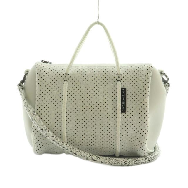 【中古】ステイトオブエスケープ Prequel S 2WAY ハンドバッグ ショルダーバッグ パンチング ホワイト 白 レディース