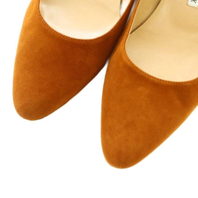 【中古】マノロブラニク パンプス チャンキーヒール スエード 23.5cm ブラウン /MI ■OS ■SH レディース
