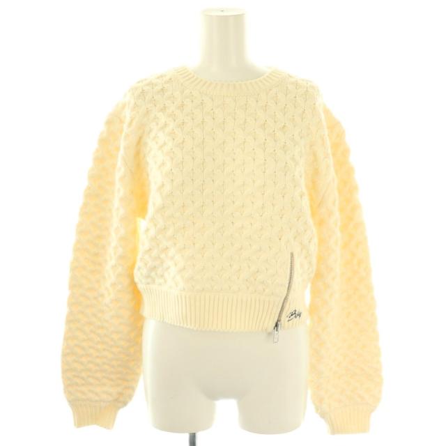 【中古】未使用品 ビビィBSONIA KNIT クロップド ケーブルニット セーター プルオーバー F アイボリー /CX ■OS