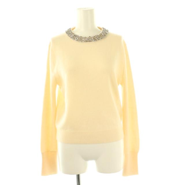 【中古】アナイ ANAYI 24SS スターダスト プルオーバー ニット ビジュー 38 アイボリー /DF ■OS レディース