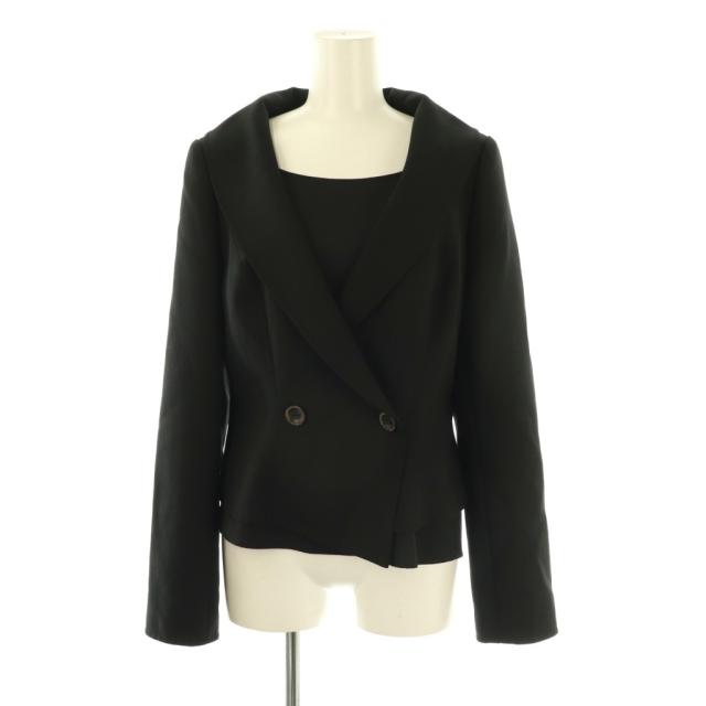 【中古】フォクシー ブティック FOXEY BOUTIQUE PETAL ジャケット ショールカラー ダブル 40 ブラック 39778