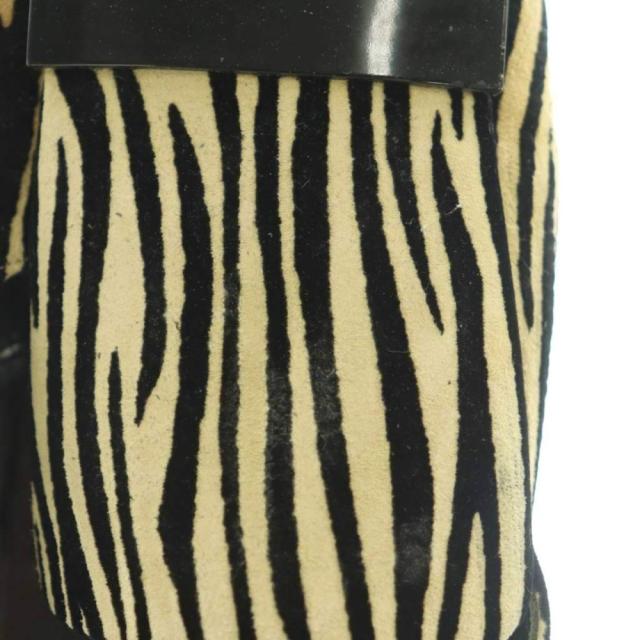 【中古】セルジオロッシ Sergio rossi SR1 ローファー ゼブラ柄 37.5 24.5cm ベージュ 黒 ブラック A77990 /MI ■OS レディース
