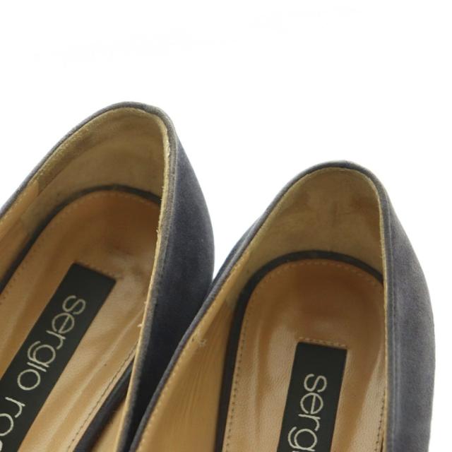 【中古】セルジオロッシ SR1 パンプス スクエアトゥ ローヒール 37 24.0cm チャコールグレー A83770 ■OS レディース