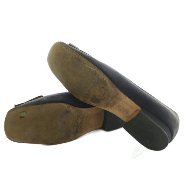 【中古】セルジオロッシ SR1 パンプス スクエアトゥ ローヒール 37 24.0cm チャコールグレー A83770 ■OS レディース