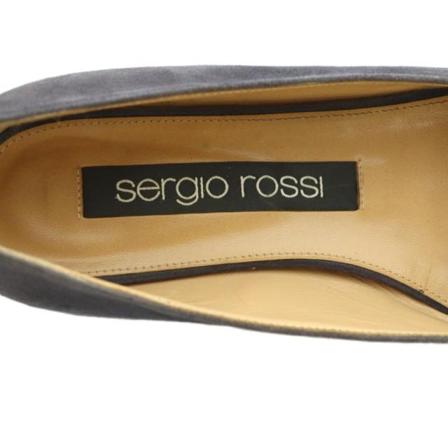 【中古】セルジオロッシ SR1 パンプス スクエアトゥ ローヒール 37 24.0cm チャコールグレー A83770 ■OS レディース