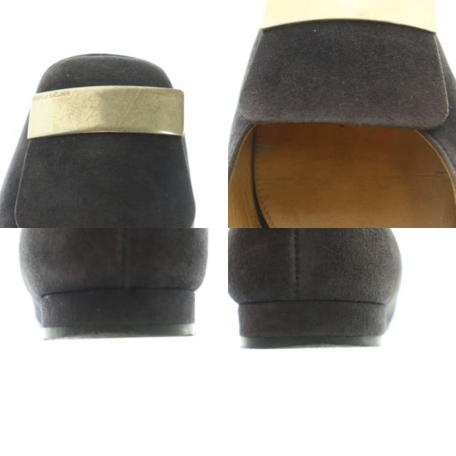 【中古】セルジオロッシ SR1 パンプス スクエアトゥ ローヒール 37 24.0cm チャコールグレー A83770 ■OS レディース