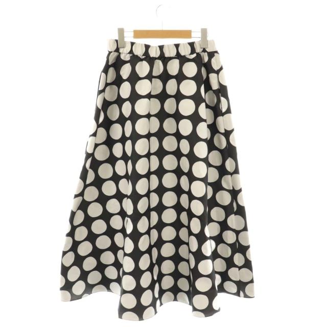 【中古】ケイトスペード KATE SPADE ドットジャガードスカート ロング フレア S 黒 ライトグレー /NR ■OS レディース 中古】ケイトスペード KATE SPADE ドットジャガードスカート ロング