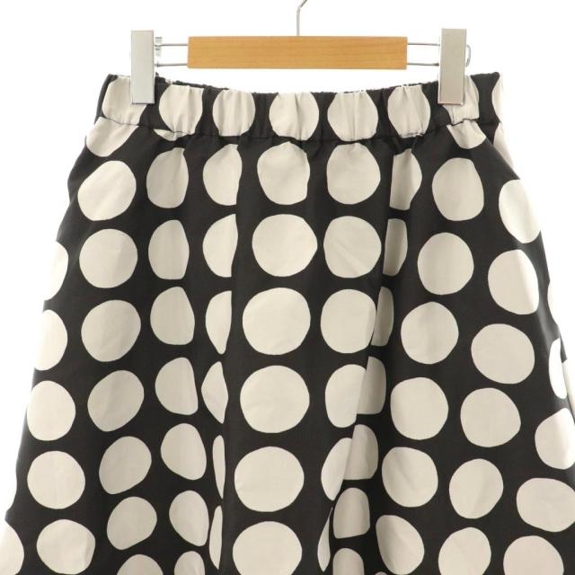 【中古】ケイトスペード KATE SPADE ドットジャガードスカート ロング フレア S 黒 ライトグレー /NR ■OS レディース 中古】ケイトスペード KATE SPADE ドットジャガードスカート ロング