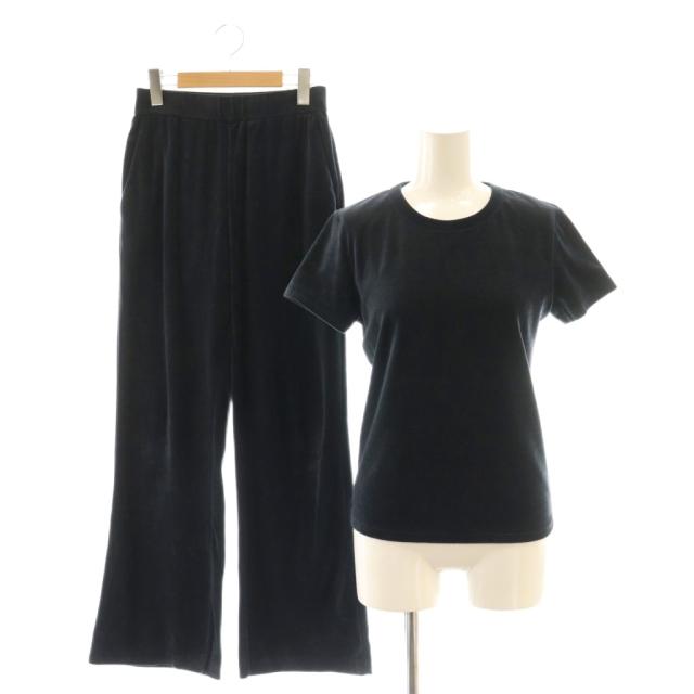 【中古】グッドピープル グッドステッチング グッドプロダクト 25AW ベロア セットアップ カットソー フレアパンツ