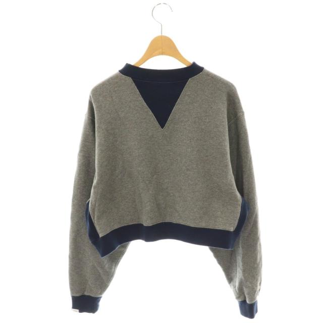 中古】ハイク HYKE バイカラー クロップド スウェット トレーナー プル
