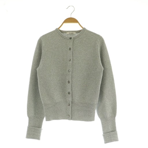 【中古】ウィムガゼット Whim Gazette 24SS ラメカーディガン ニット 長袖 F グレー /MY ■OS レディース