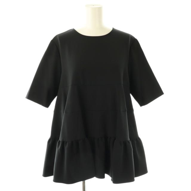 【中古】ヨリ yori 23SS ハーフスリーブティアードブラウス プルオーバー 38 ネイビー /HK ■OS レディース