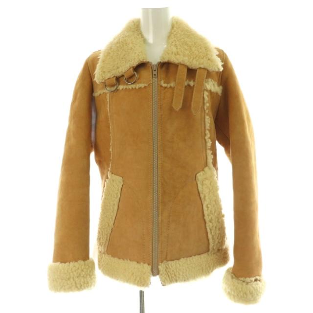 【中古】マルタンマルジェラ 14 Martin Margiela 14 ムートンコート アウター ジップアップ I42 キャメルカラー