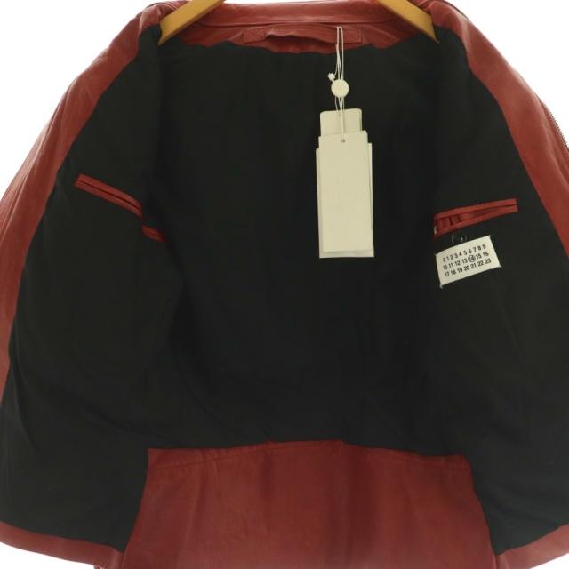 【中古】メゾンマルジェラ 14 50AM015607554 ホースレザーライダースジャケット アウター ジップアップ 44 S 赤_2