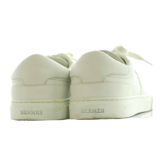 【中古】エルメス HERMES デイ ケリーバックル スニーカー シューズ 37.5 24.5cm 白 ホワイト /MI ■OS レディース