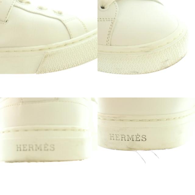 【中古】エルメス HERMES デイ ケリーバックル スニーカー シューズ 37.5 24.5cm 白 ホワイト /MI ■OS レディース