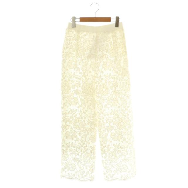 【中古】アナイ ANAYI 25SS ケミカルレースタックパンツ ストレート 36 ホワイト /ES ■OS レディース