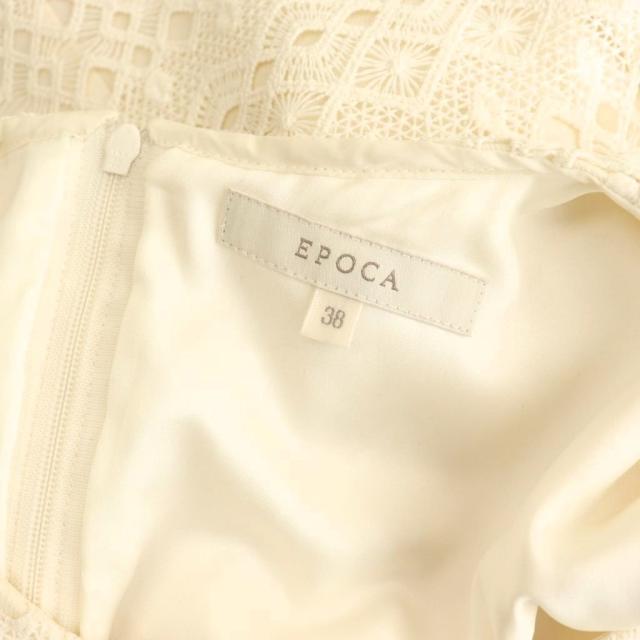 【中古】エポカ EPOCA ライトクロス レースコンビドレス ワンピース ノースリーブ 38 アイボリー /ES レディース