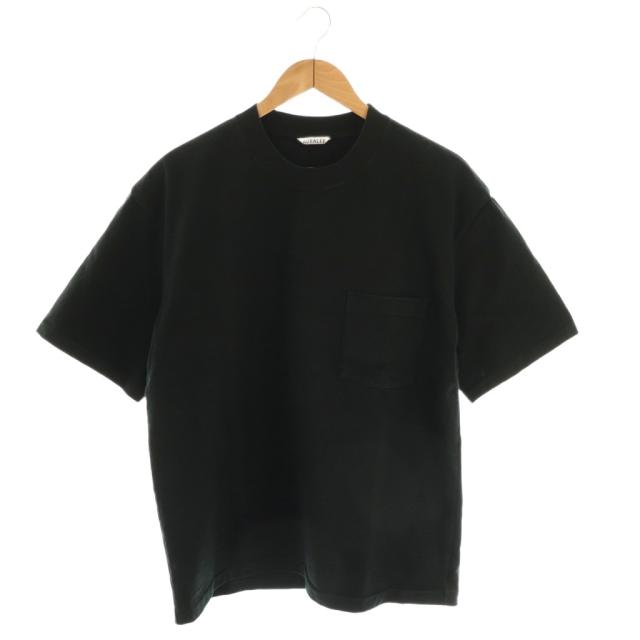 【中古】オーラリー AURALEE HEAVY WEIGHT POCKET TEETシャツ カットソー 半袖 4 ブラック A25ST01SU メンズ