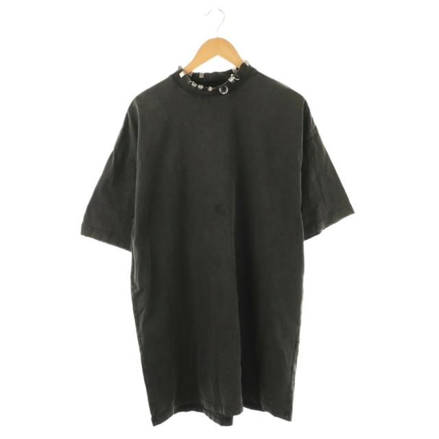 【中古】バレンシアガ BALENCIAGA 24年 Pierced オーバーサイズTシャツ 半袖 L グレー /HK ■OS メンズ