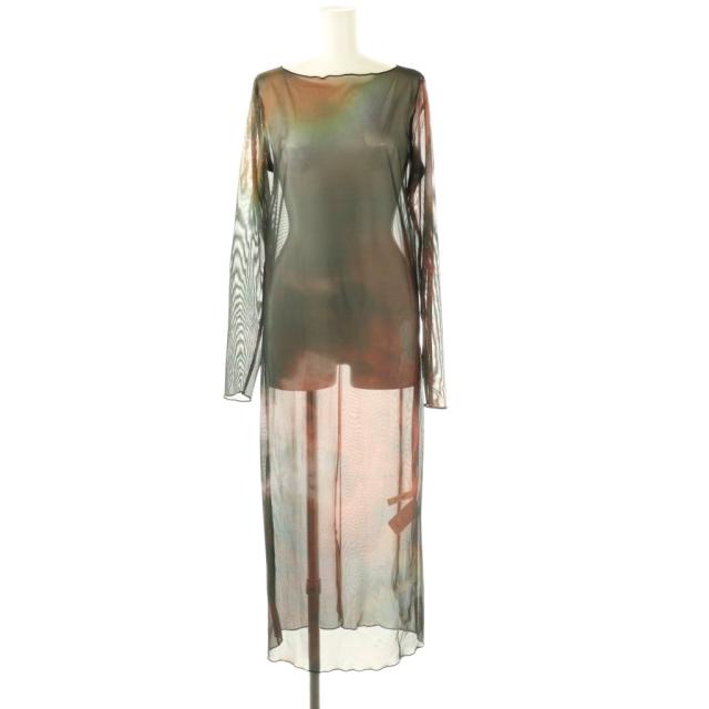 【中古】アメリヴィンテージ Ameri VINTAGE MIRANDA TAIDAI SHEER LONG TOP ワンピース ロング シアー S マルチカラー