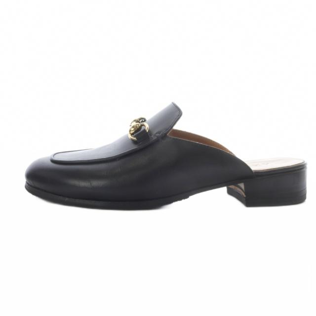 【中古】エーケーエム AKM CALF MULE ビットミュールサンダル レザー 1 ブラック /YO22 ■AD メンズ