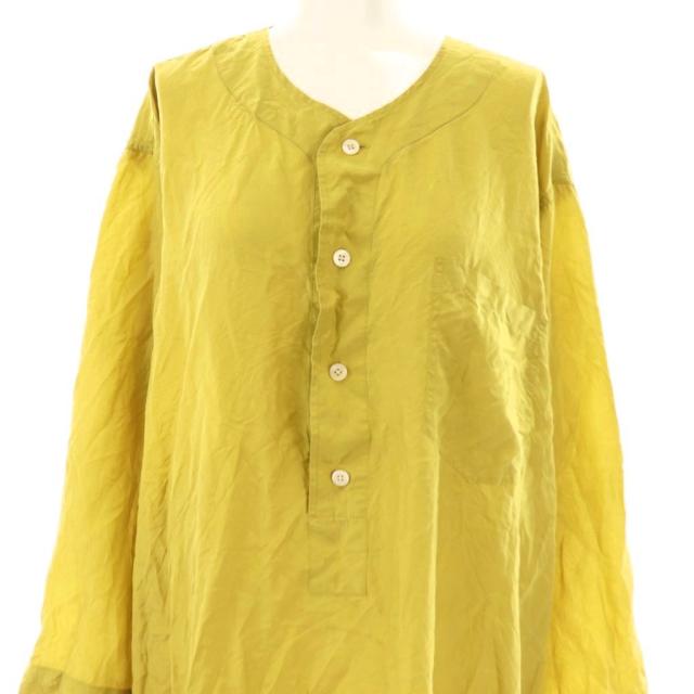 中古】フミカ ウチダ FUMIKA_UCHIDA ノーカラーサテンシャツワンピース