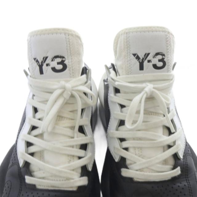 【中古】ワイスリー Y-3 KAIWA レザー スニーカー ハイカット 26.5cm 白 ホワイト 黒 EH1398 /SR ■AD メンズ