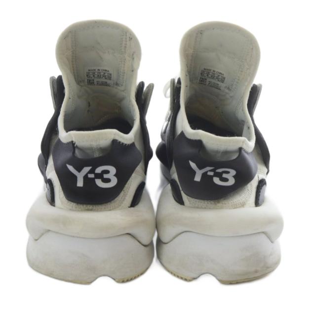 【中古】ワイスリー Y-3 KAIWA レザー スニーカー ハイカット 26.5cm 白 ホワイト 黒 EH1398 /SR ■AD メンズ