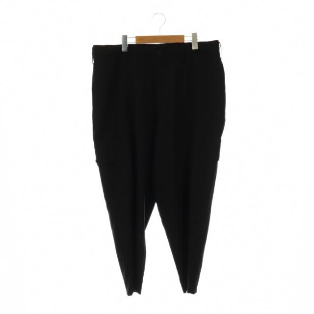 【中古】ワイズフォーメン 24AW SIDE TUCK CARGO POCKET PANTS パンツ カーゴ ジッパーフライ ウール 2 ブラック