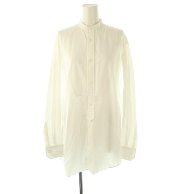 【中古】ブラミンク BLAMINK コットンバンドカラーシャツ 長袖 36 ホワイト /HK ■OS レディース