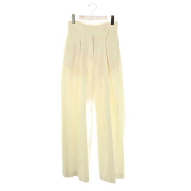 【中古】ツウィル TWILL ウエストクロスタックパンツ ワイドパンツ 38 ホワイト /ES ■OS レディース