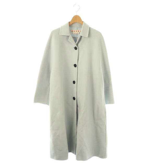 【中古】マルニ MARNI ステンカラーコート アウター ウール カシミヤ混 36 水色 /NR ■OS レディース