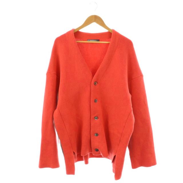 【中古】オールモストブラック ALMOSTBLACK KNIT CARDIGAN ニット カーディガン 抱擁 長袖 2 レッド /HK ■OS メンズ