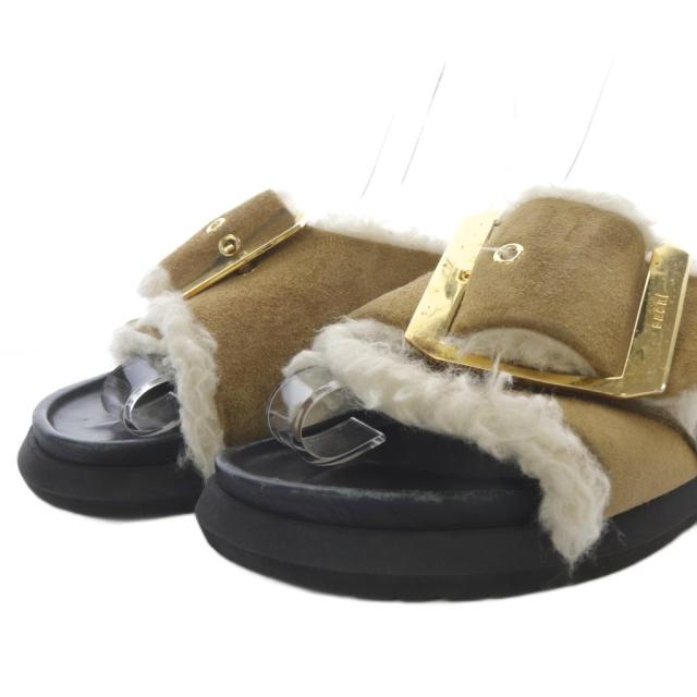 【中古】サカイ sacai サンダル 坦々たる 毛革 胴締め動機 スエードクロス 43 赤銅色 /YO27 ■SH メンズ