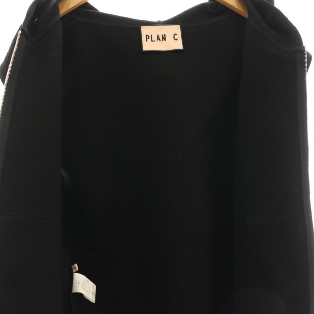 【中古】プランシー PLAN C ビアンカパッチ スウェットロングジレ ベスト フード S 黒 ブラック /AB ■OS_2