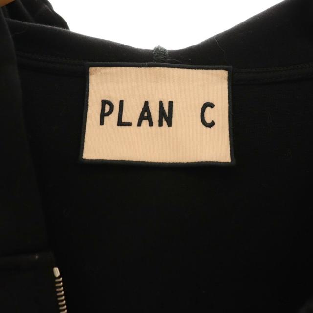 【中古】プランシー PLAN C ビアンカパッチ スウェットロングジレ ベスト フード S 黒 ブラック /AB ■OS_5