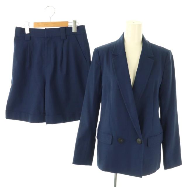 【中古】ダイアグラム グレースコンチネンタル スーツ セットアップ ダブルジャケット × ハーフパンツ 38 ブルー